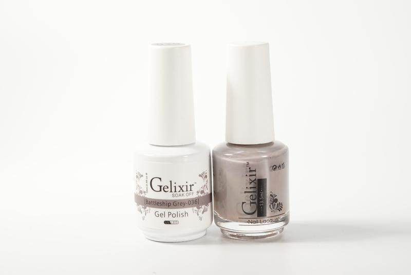 Gelixir Nail Polish Gel & Matching Lacquer Battleship Grey 1 PK #036