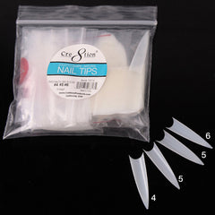 Cre8tion Shape Nail Tips - 02 Stiletto Refill Bag #4, #5, #5, #6 200 tips/bag