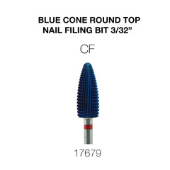 Cre8tion Blue Cone Round Top Nail Filing Bit 3/32"