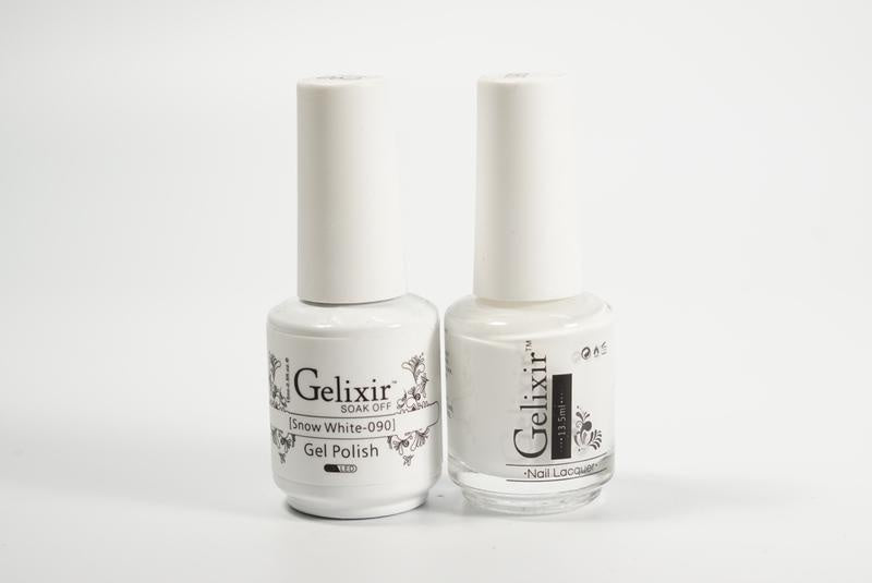 Gelixir Nail Polish Gel & Matching Lacquer Snow White 1 PK #090