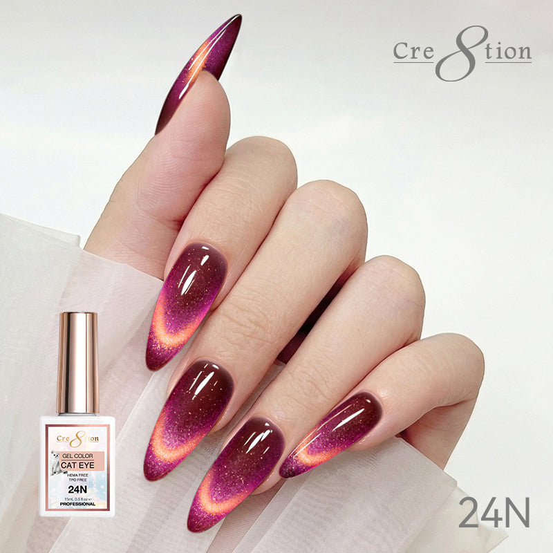 Cre8tion Cat Eye Soak Off Gel 0.5oz 24N