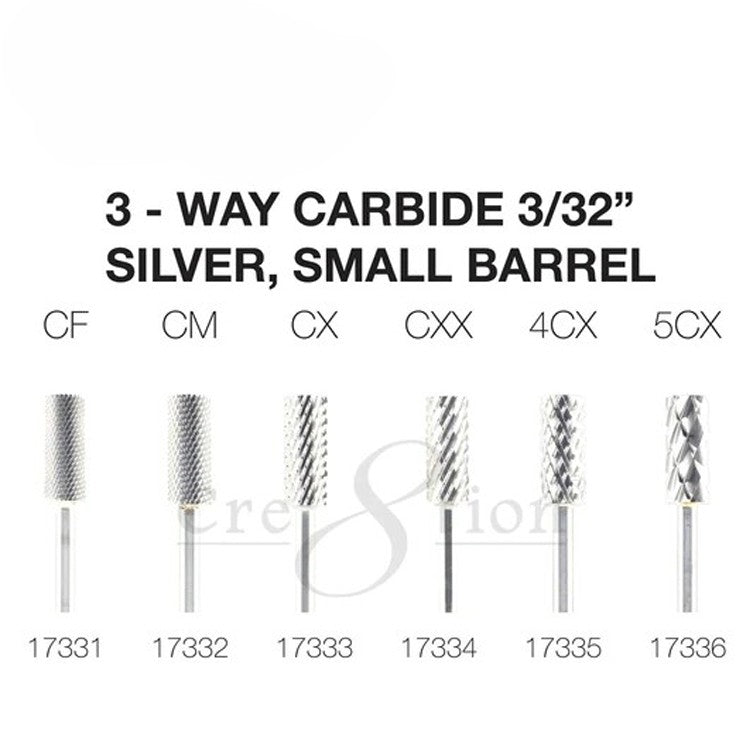 Cre8tion 3-Way Carbide Silver, Small Barrel 3/32"