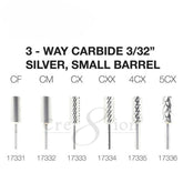 Cre8tion 3-Way Carbide Silver, Small Barrel 3/32"