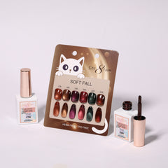 Cre8tion Cat Eye Soft Fall Set - 6 Colors w/ 1 Calendar Display