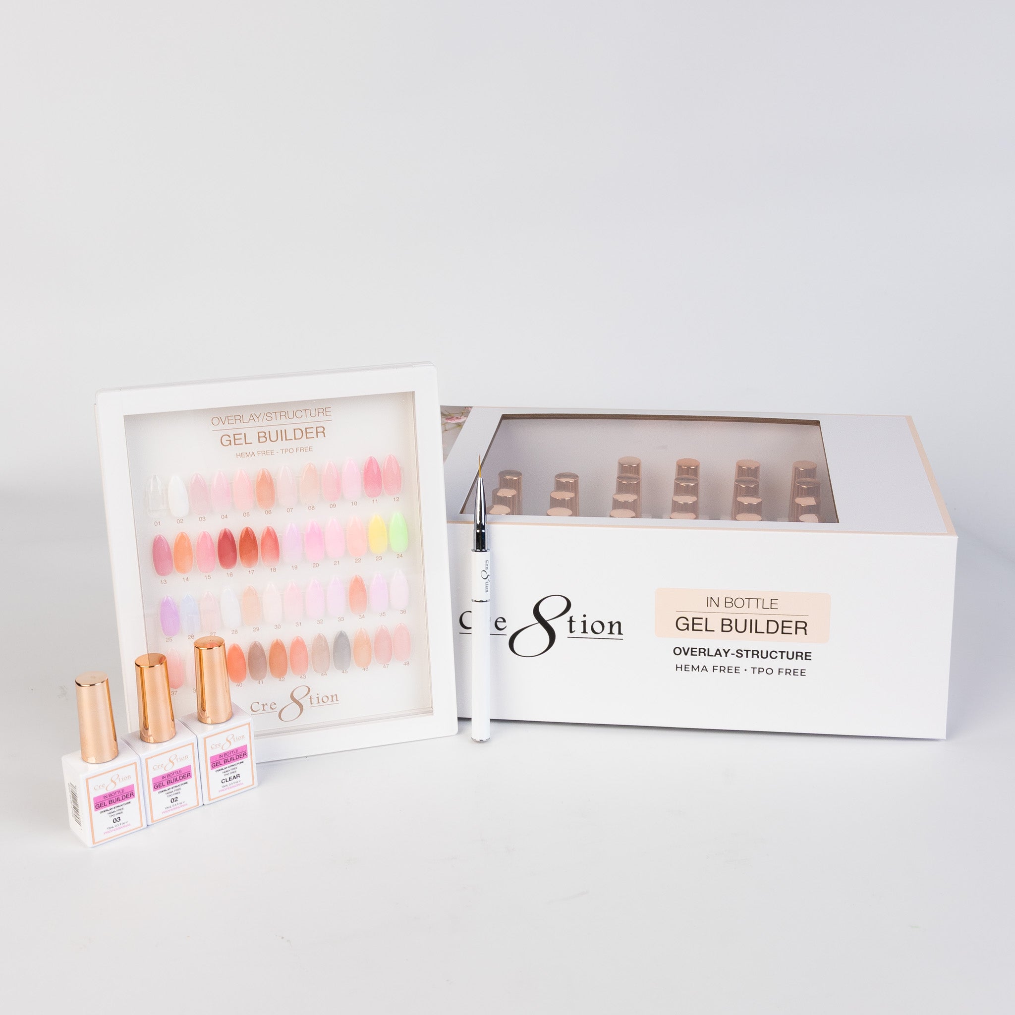 Cre8tion Gel Collection - Overlay/ Brush on Builder 0.5oz 48 Color Kit