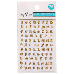 Cre8tion Nail Art Sticker Alphabet Gold 76