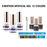 Cre8tion Mystical Gel 0.5oz - Full Set 12 colors w/ 1 Magnet, 3 Top Diamond 0.5oz & 1 Color Chart