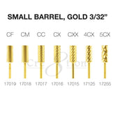 Cre8tion Carbide Small Barrel, Gold 3/32"
