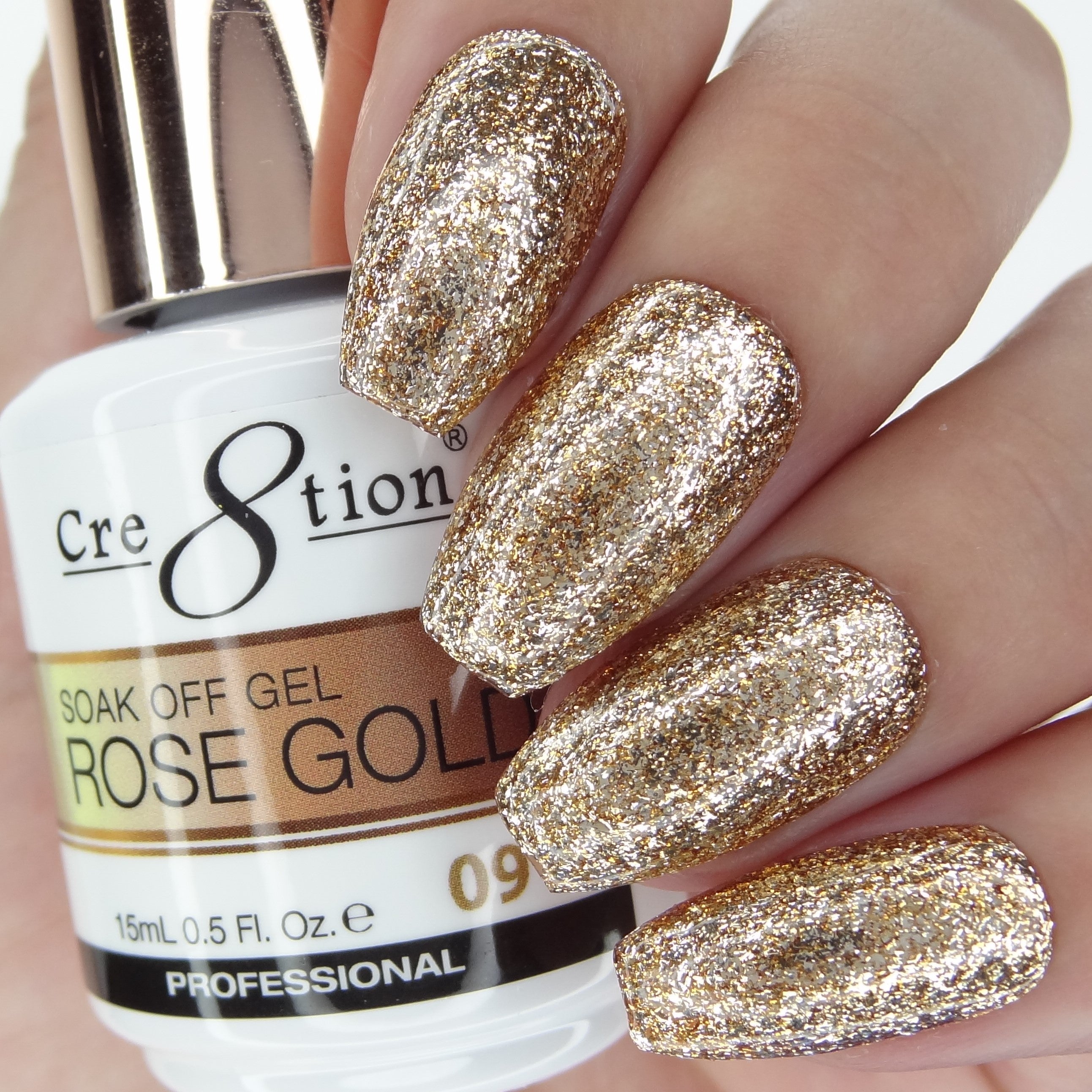 Cre8tion Rose Gold Soak Off Gel 0.5oz 09