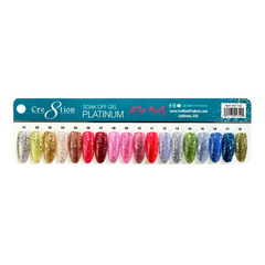 Cre8tion Platinum After Party Gel 0.5oz - Full Set 18 colors w/ 3 Top Diamond 0.5oz & 1 Color Chart