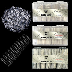 HNS DIAMOND NAIL TIP CLEAR COFFIN