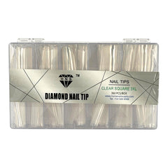 HNS DIAMOND NAIL TIP CLEAR SQUARE