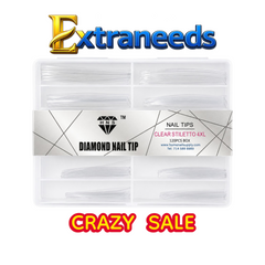 HNS DIAMOND NAIL TIP CLEAR STILETTO