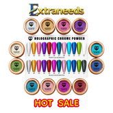 HNS DIAMOND HOLOGRAPHIC CHROME POWDER 12 COLORS COLECCTION free 2 base chorme HNS