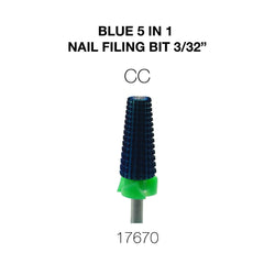 Cre8tion Blue 5 in 1 Nail Filing Bit 3/32"