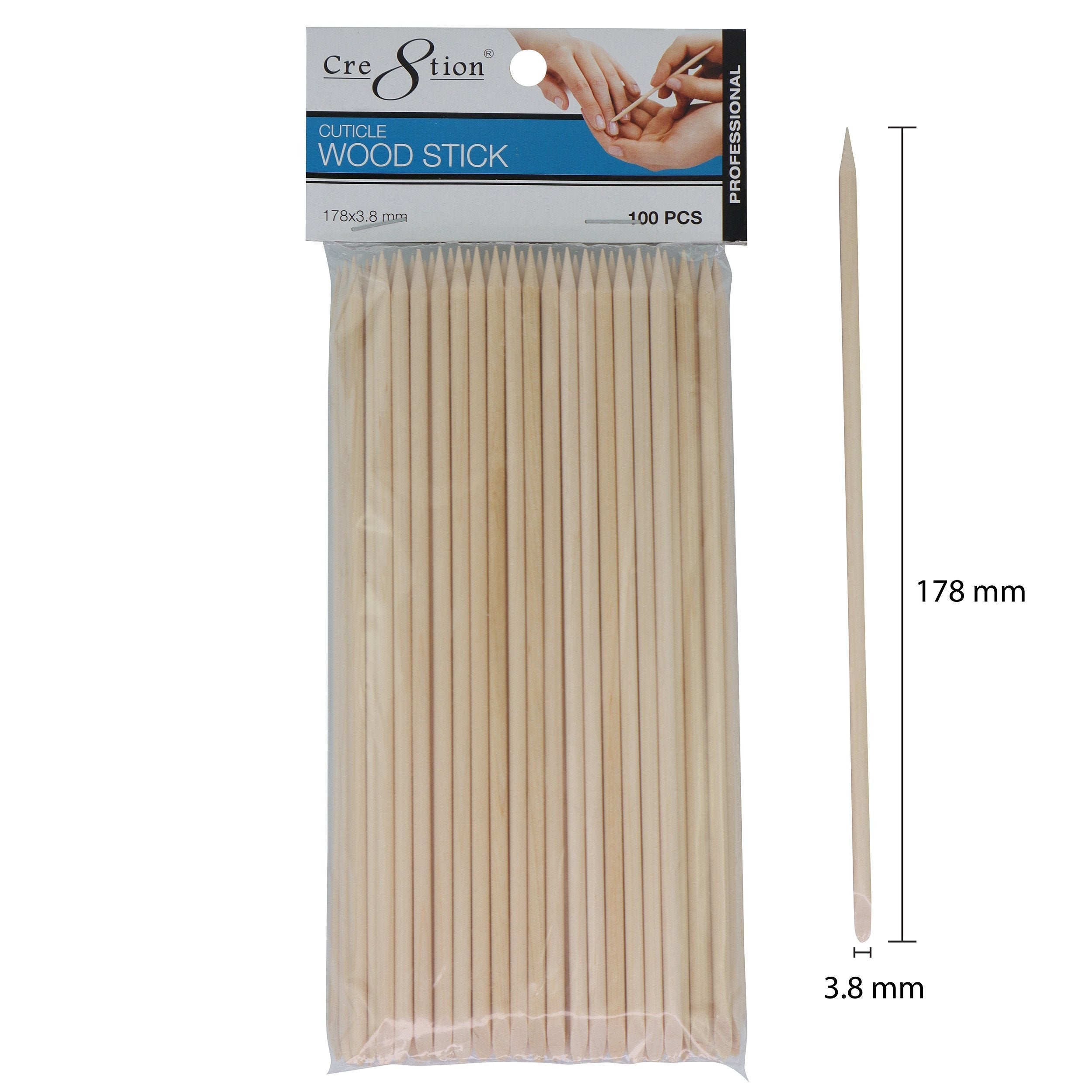 Cre8tion Orange Cuticle Wood Stick 100 pcs./pack