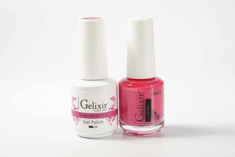 Gelixir Nail Polish Gel & Matching Lacquer Deep Cerise 1 PK #017