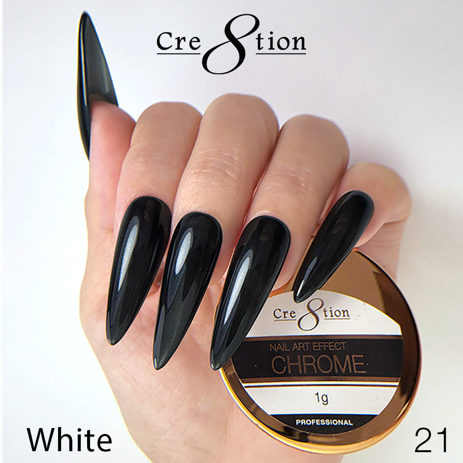 Cre8tion Chrome Nail Art Effect 1g - 21 Silver Black