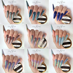 Cre8tion Chrome Nail Art Effect 1g - Full set 36 Colors (#01 - #36) w/ 1 Chrome Base & 1 Chrome Top 0.5oz