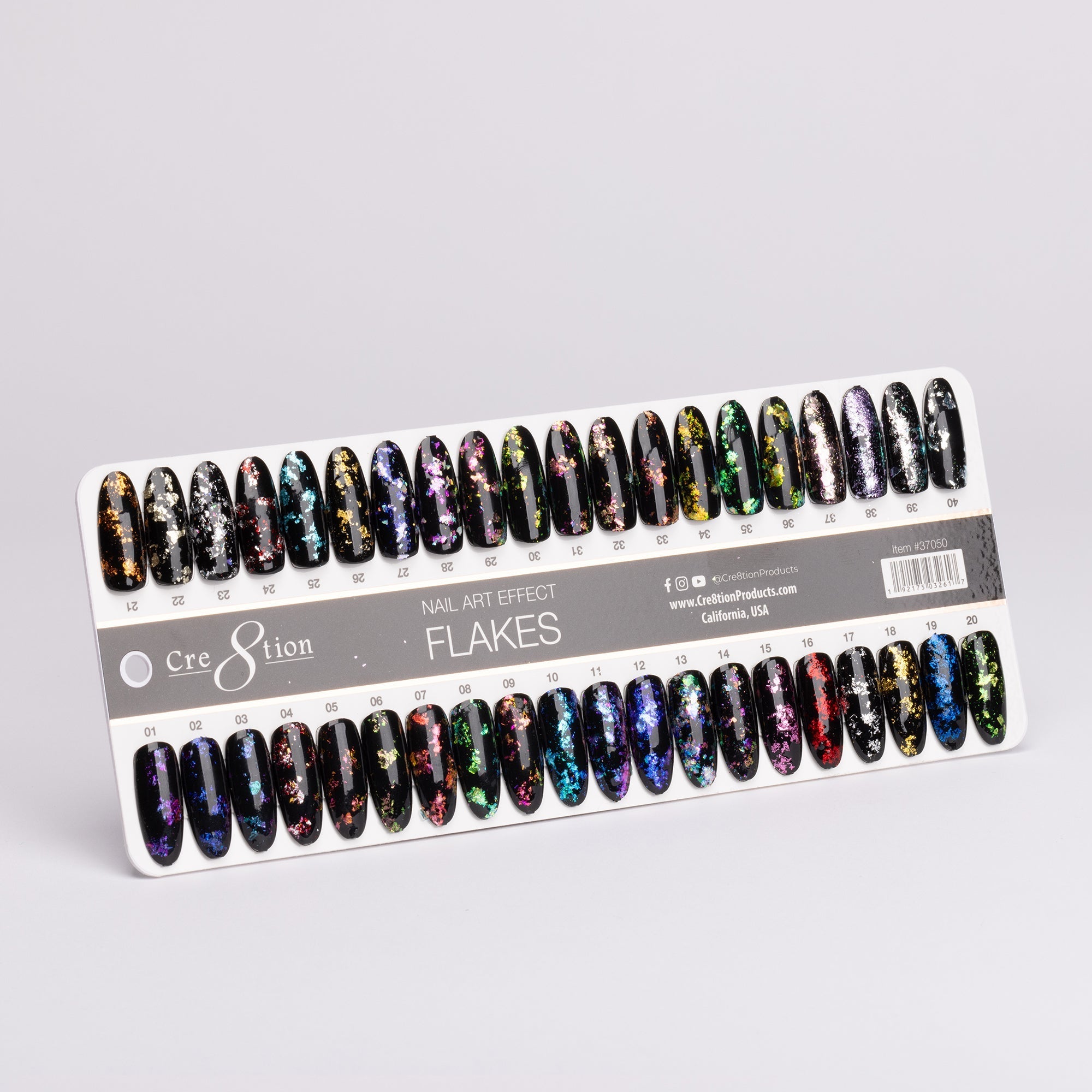Cre8tion Color Chart - Flakes Nail Art 40 colors