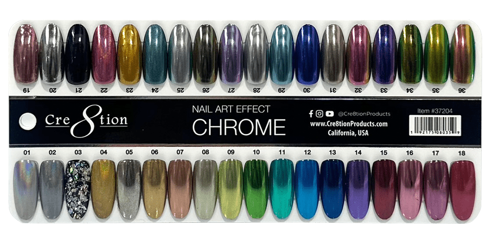 Cre8tion Color Chart - Nail Art Effect Chrome