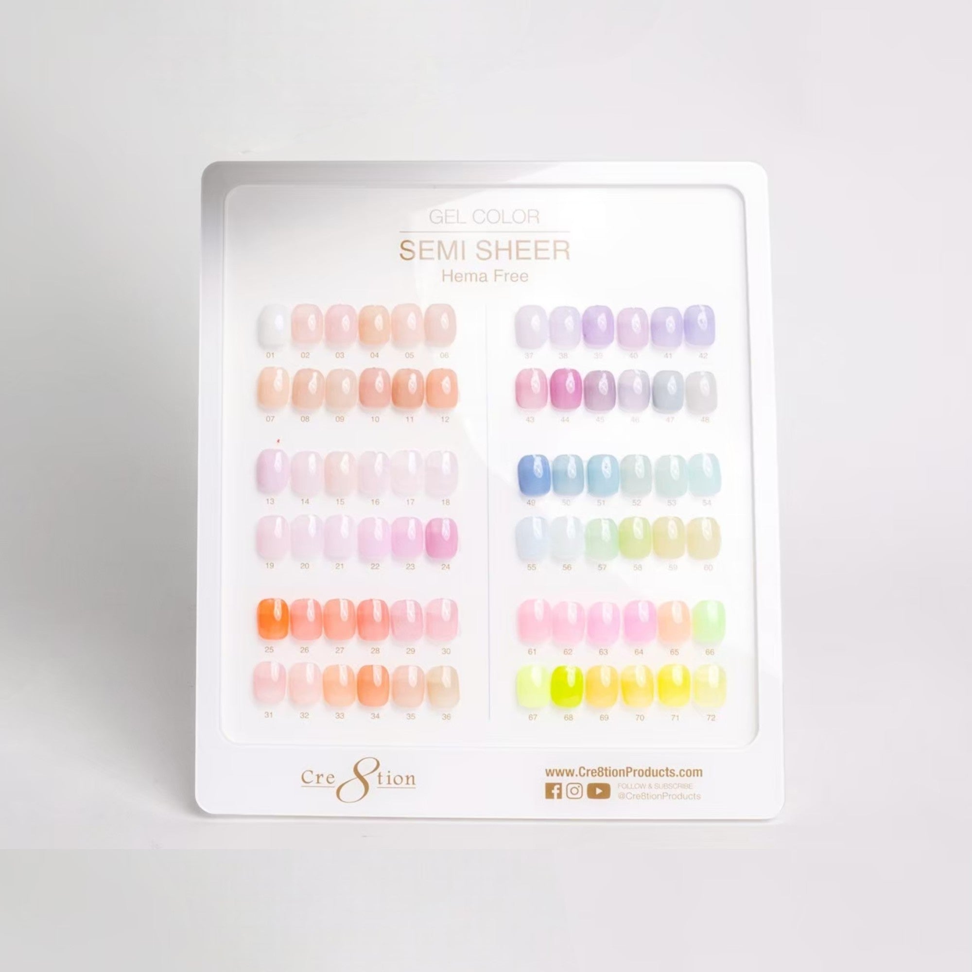 Cre8tion Counter Display - Hema Free Semi-Sheer Collection 72 colors