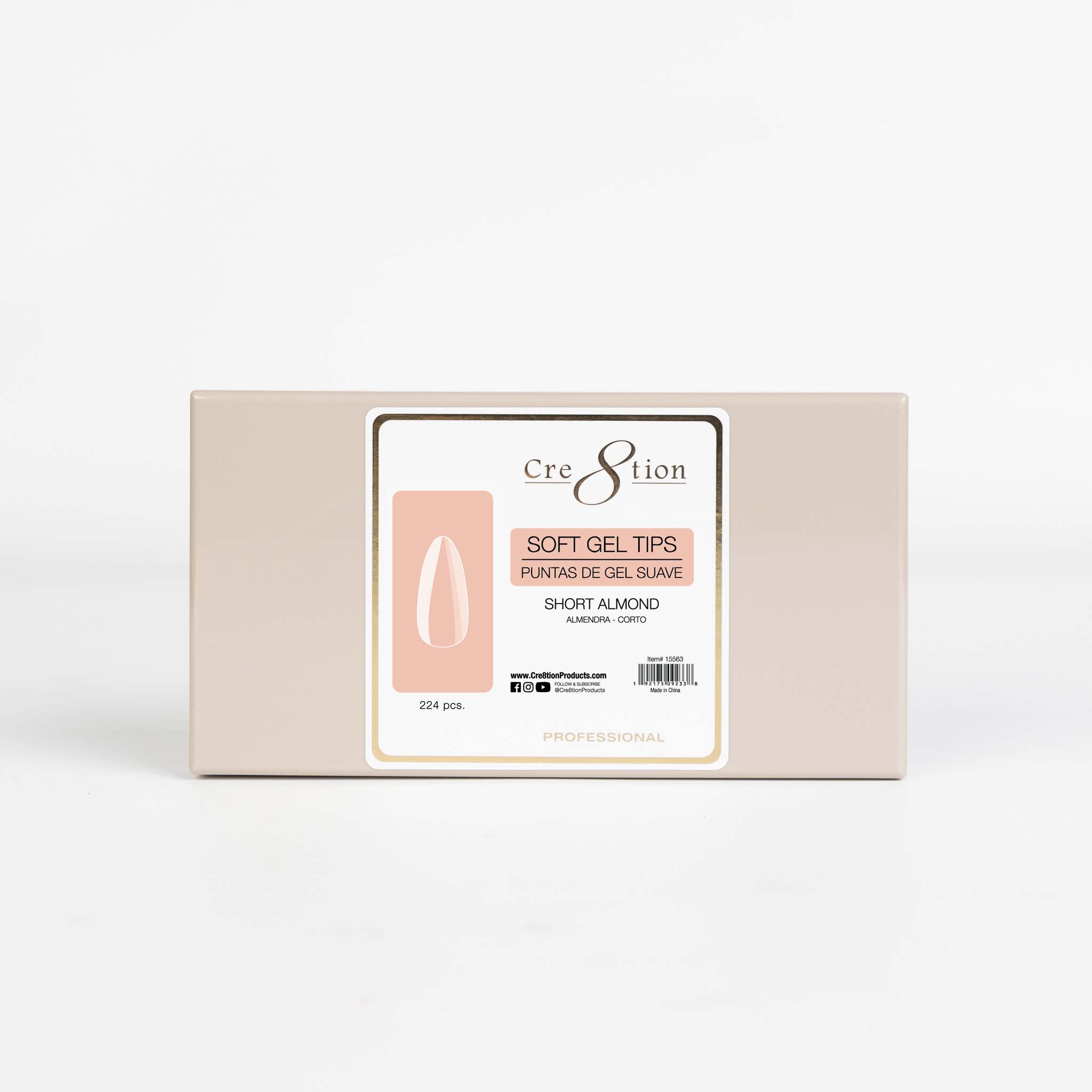 Cre8tion Soft Gel Tips - Almond Mini Box 224pcs