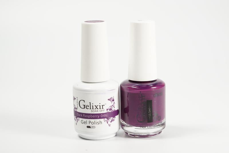Gelixir Nail Polish Gel & Matching Lacquer Dark Raspberry 1 PK #046