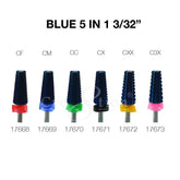 Cre8tion Blue 5 in 1 Nail Filing Bit 3/32"