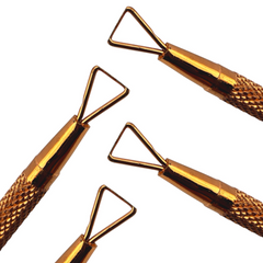 Gold Cuticle Pusher and Cutter Set Dead Skin Nail Cleaner Tools Professional