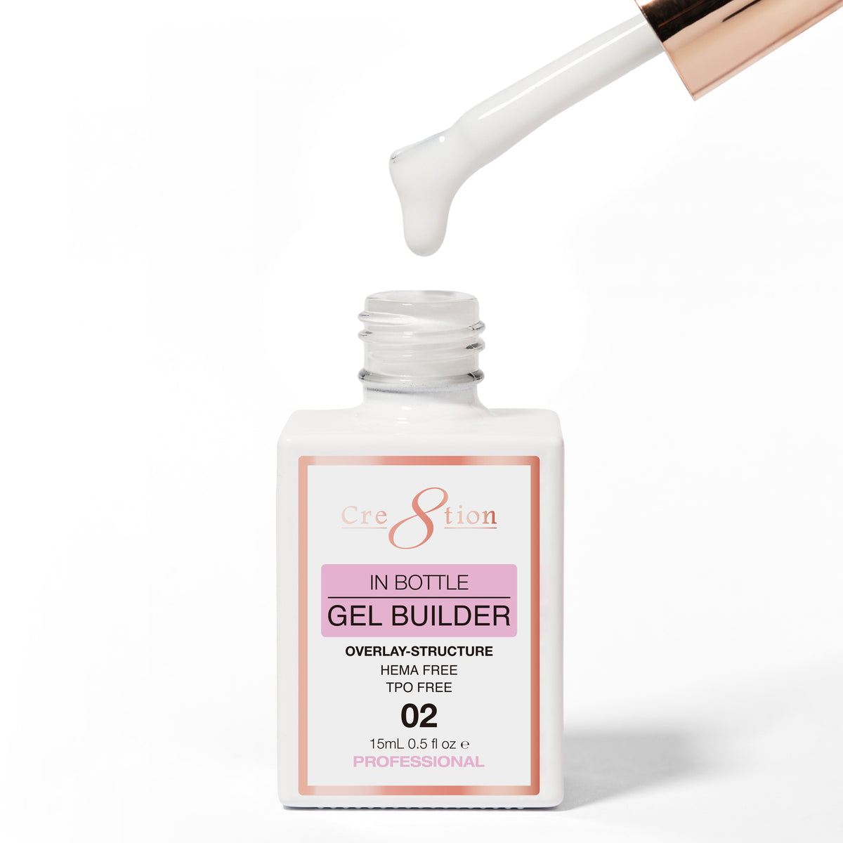 Cre8tion Gel Collection - Overlay/ Brush on Builder 0.5oz 02 Milk Teeth