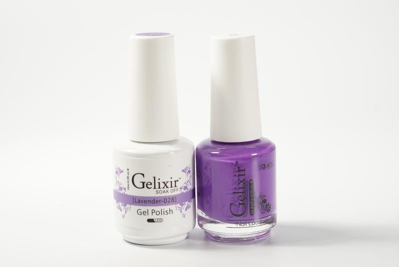 Gelixir Nail Polish Gel & Matching Lacquer Lavender 1 PK #028