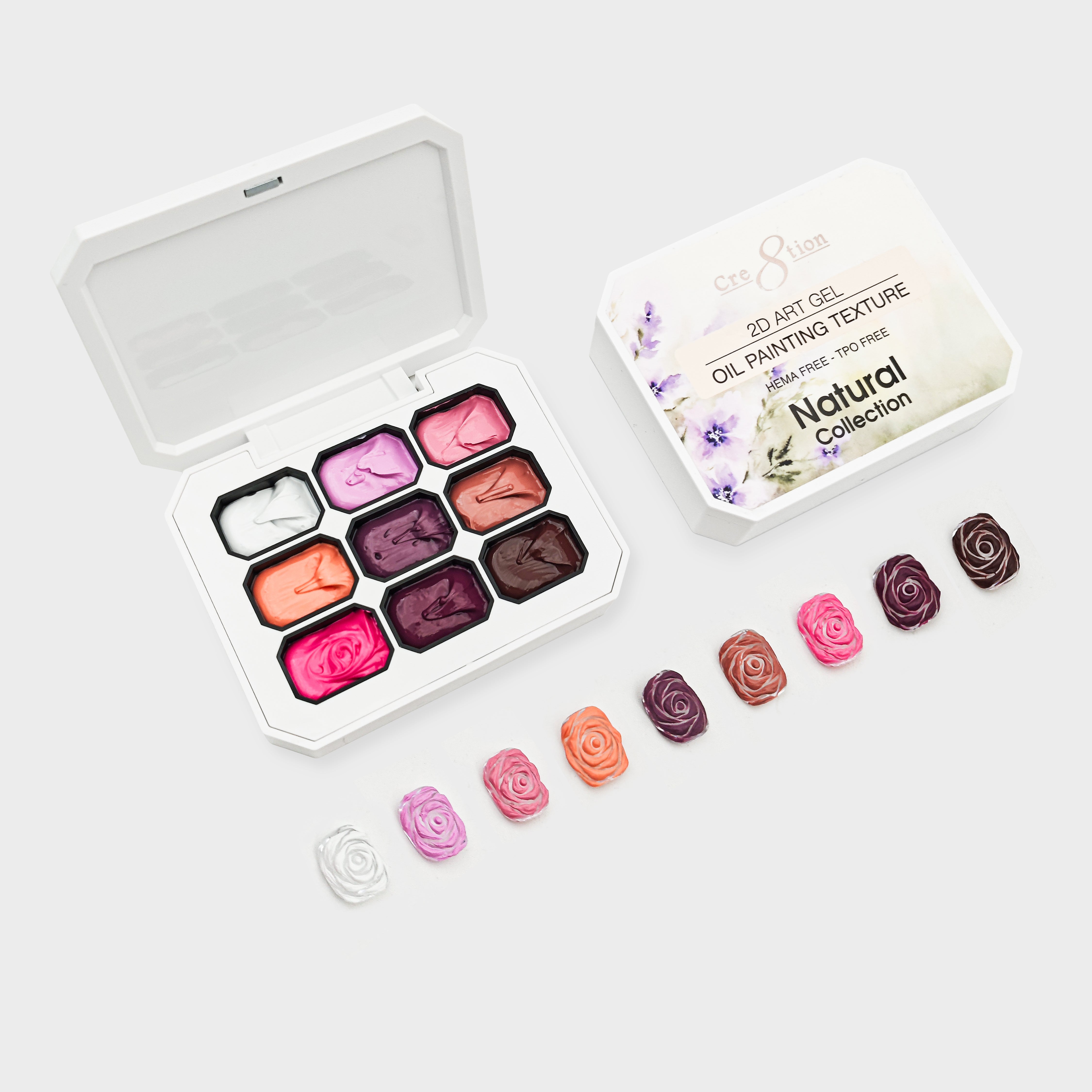 Cre8tion Nail 2D Canvas Painting Gel Palette - Natural Collection