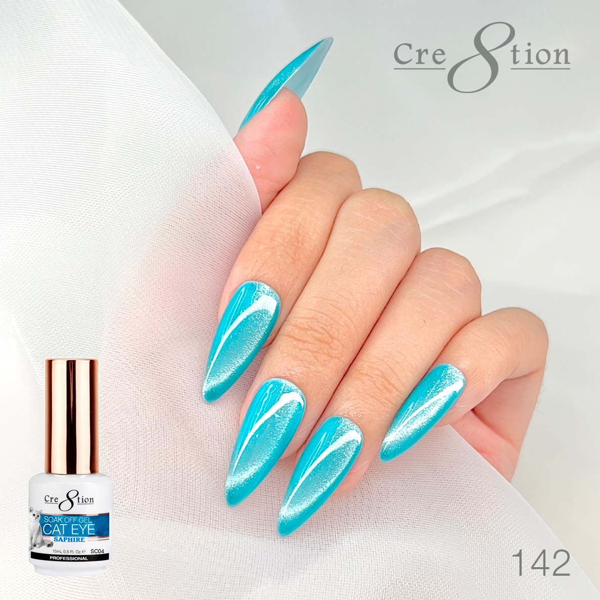 Cre8tion Saphire Cat Eye Gel 0.5oz 142