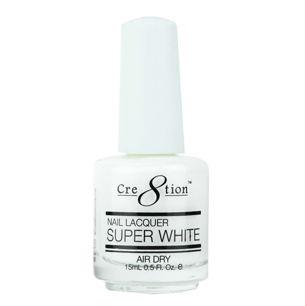 Cre8tion Nail Lacquer SUPER WHITE Air Dry 0.5oz