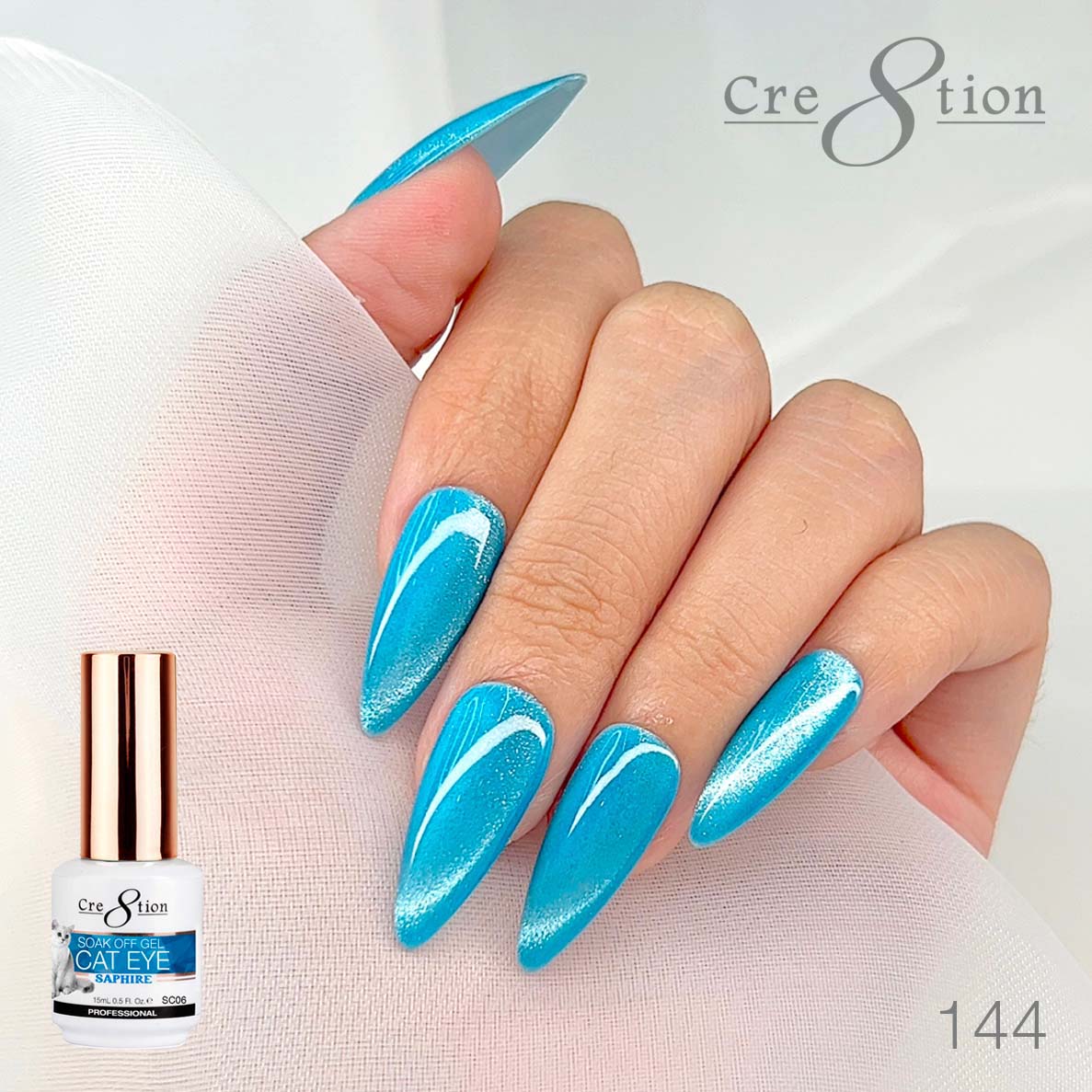 Cre8tion Saphire Cat Eye Gel 0.5oz 144