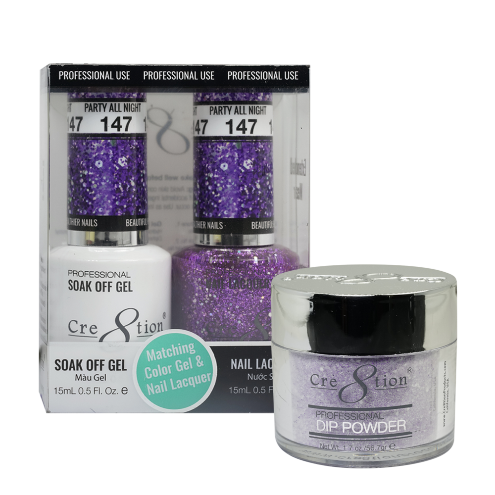 Cre8tion Matching Sets - 147 Party All Night (Glitter)