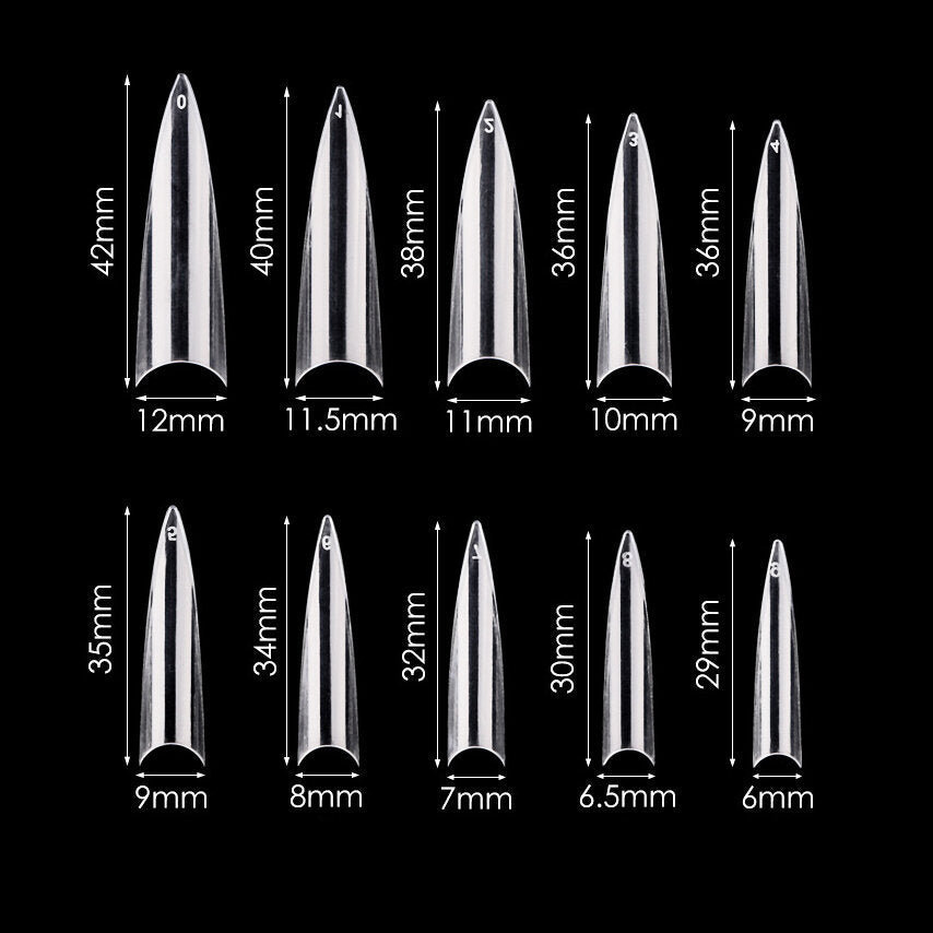 Cre8tion Special Shape - 02 Long Stiletto Nails 600 pcs./box