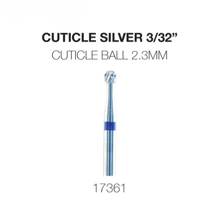 Cre8tion Cuticle Ball Carbide Bit 2.3mm, Silver 3/32"