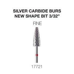 Cre8tion Silver Carbide Burs - New Shape Bit - Fine 3/32'