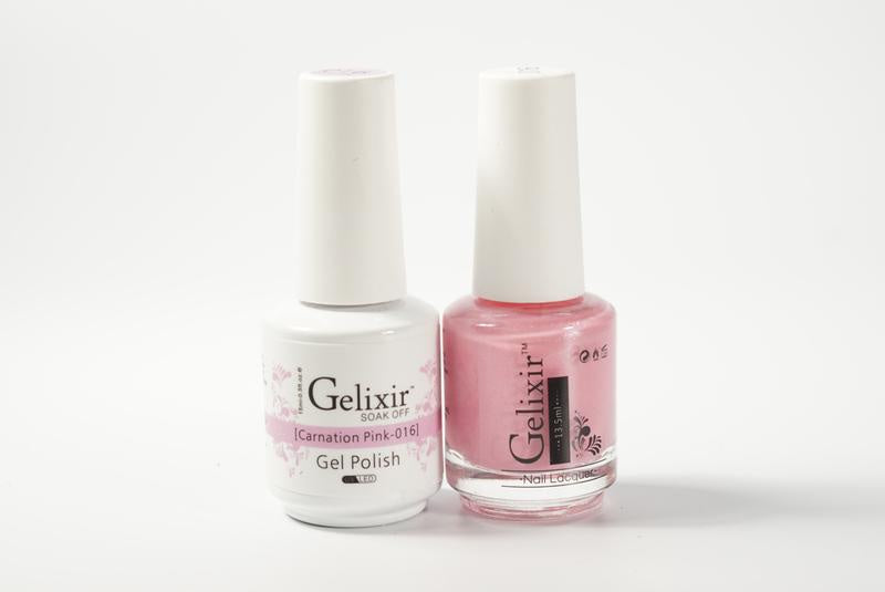 Gelixir Nail Polish Gel & Matching Lacquer Carnation Pink 1 PK #016