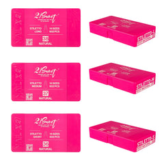 21Sweet Nail Up Soft Gel Tip Box, Stiletto, Natural, 602 pcs [50% Off]