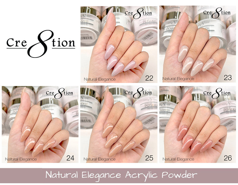 [Bonus Combo] Cre8tion Natural Elegance Powder 4oz - with 1 Free Clear Powder 1.7oz
