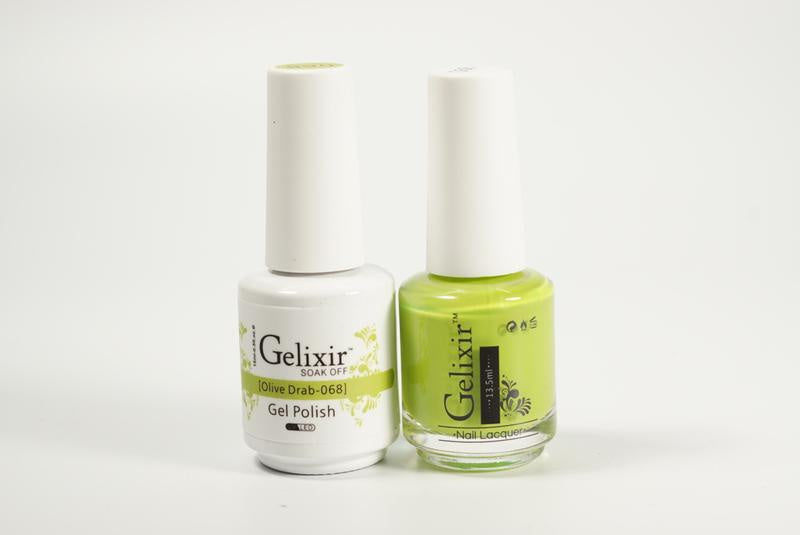 Gelixir Nail Polish Gel & Matching Lacquer Olive Drab 1 PK #068