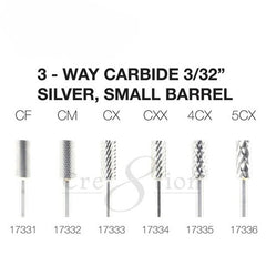 Cre8tion 3-Way Carbide Silver, Small Barrel 3/32"