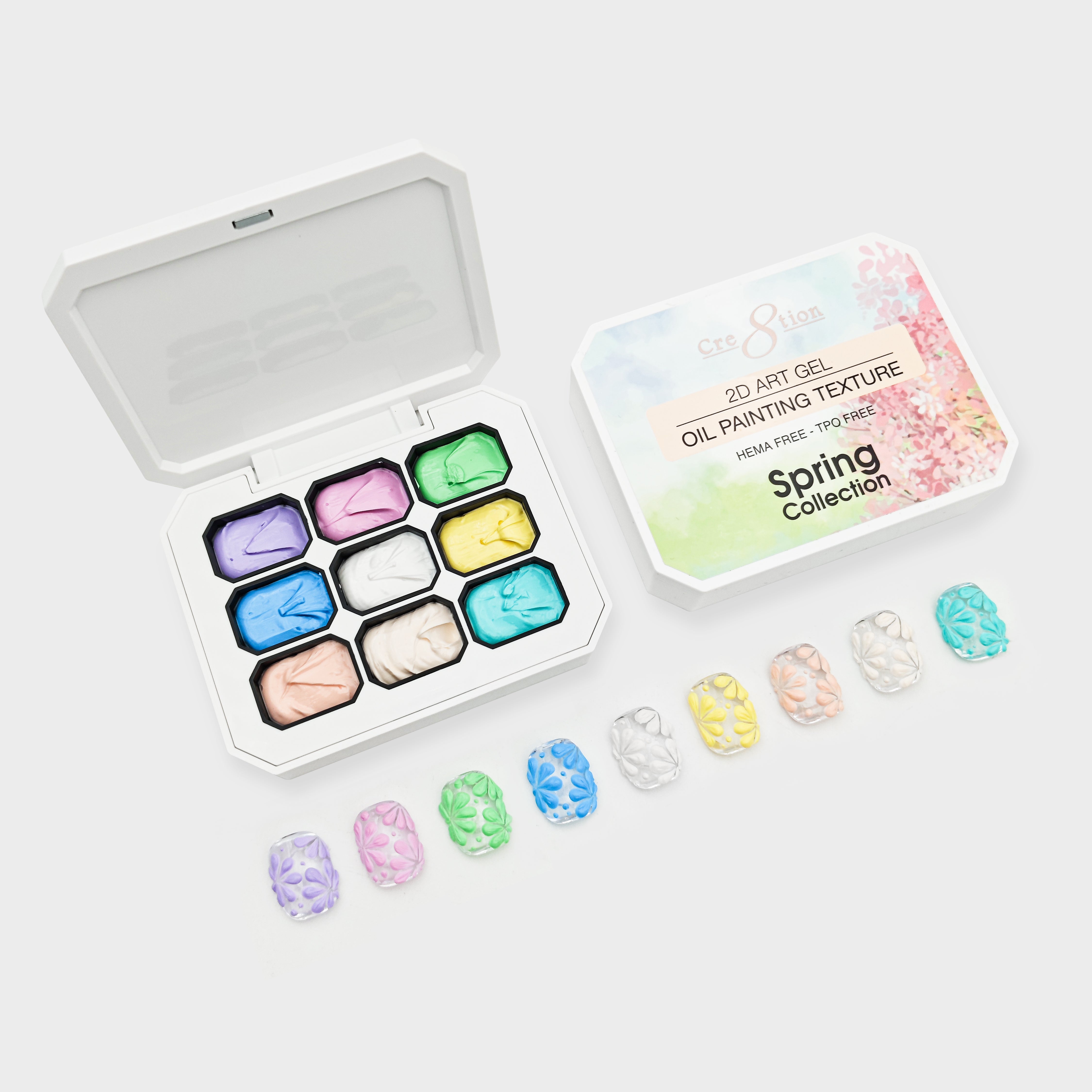 Cre8tion Nail 2D Canvas Painting Gel Palette - Spring Collection