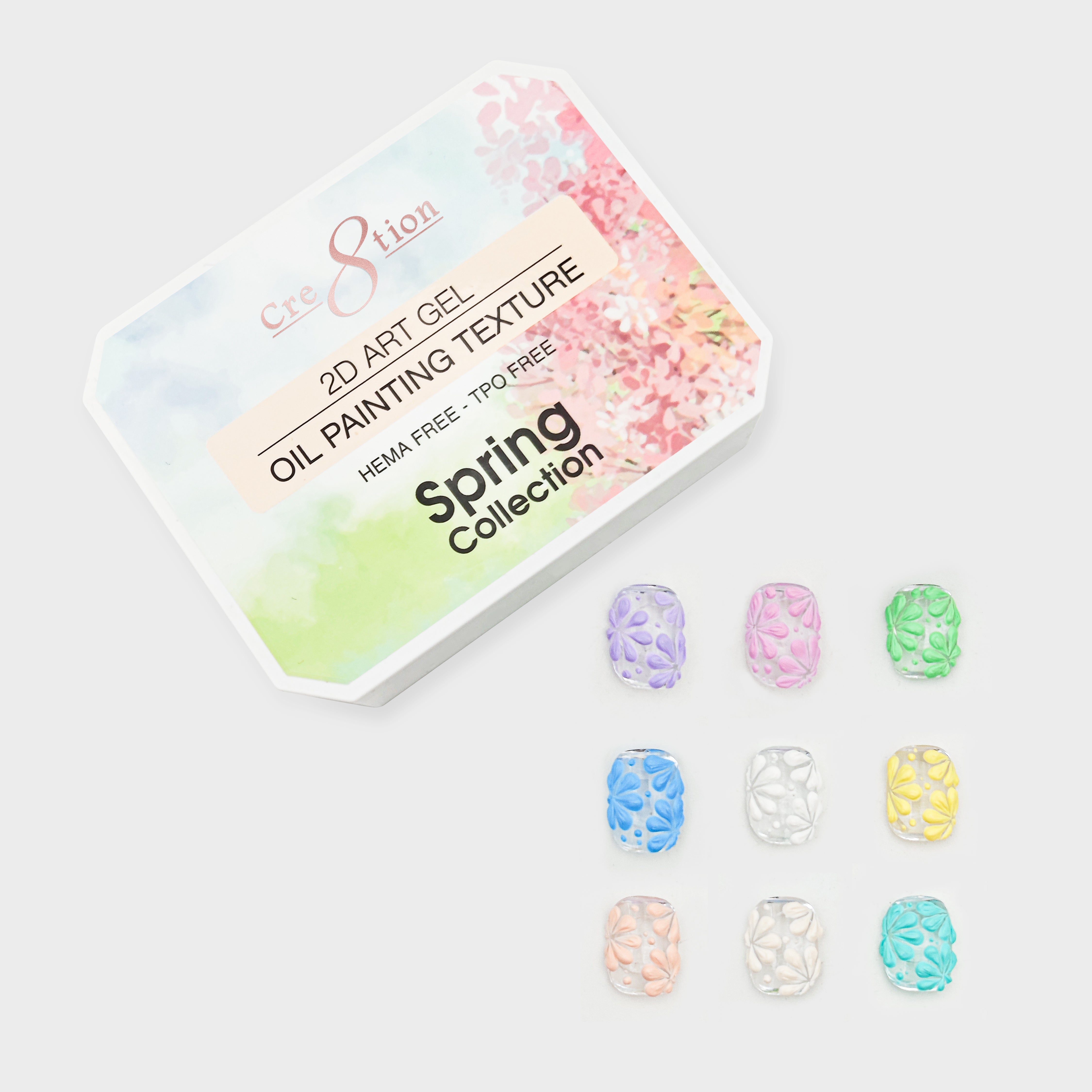 Cre8tion Nail 2D Canvas Painting Gel Palette - Spring Collection