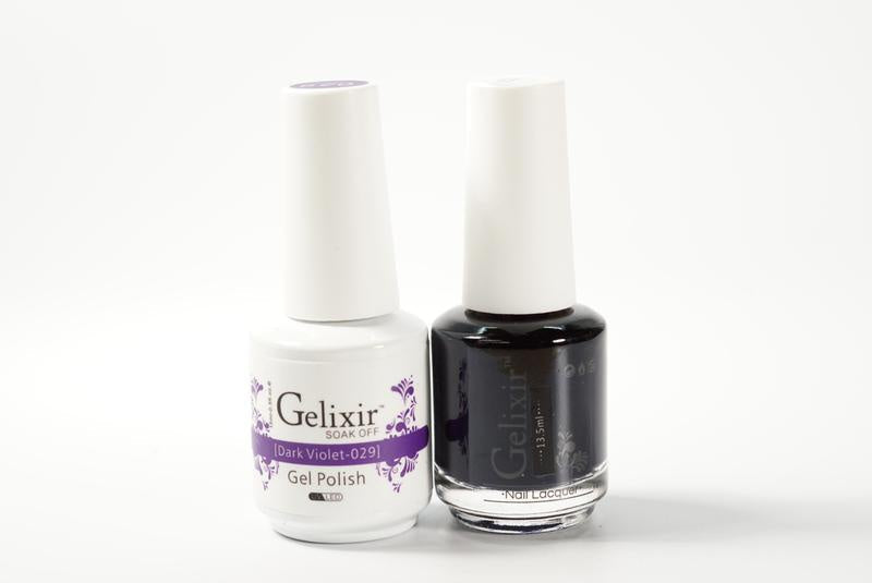 Gelixir Nail Polish Gel & Matching Lacquer Dark Violet 1 PK #029
