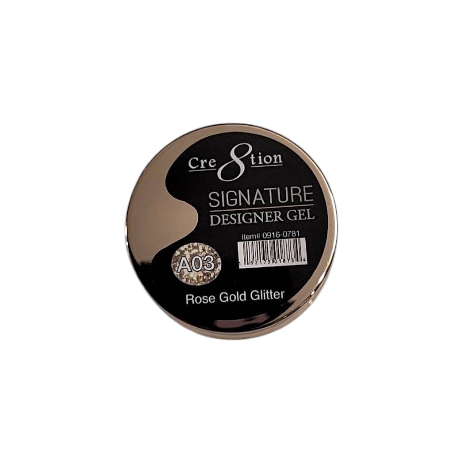 Cre8tion Signature Designer Gel 7.5 g - 0.26oz A03 Rose Gold Glitter