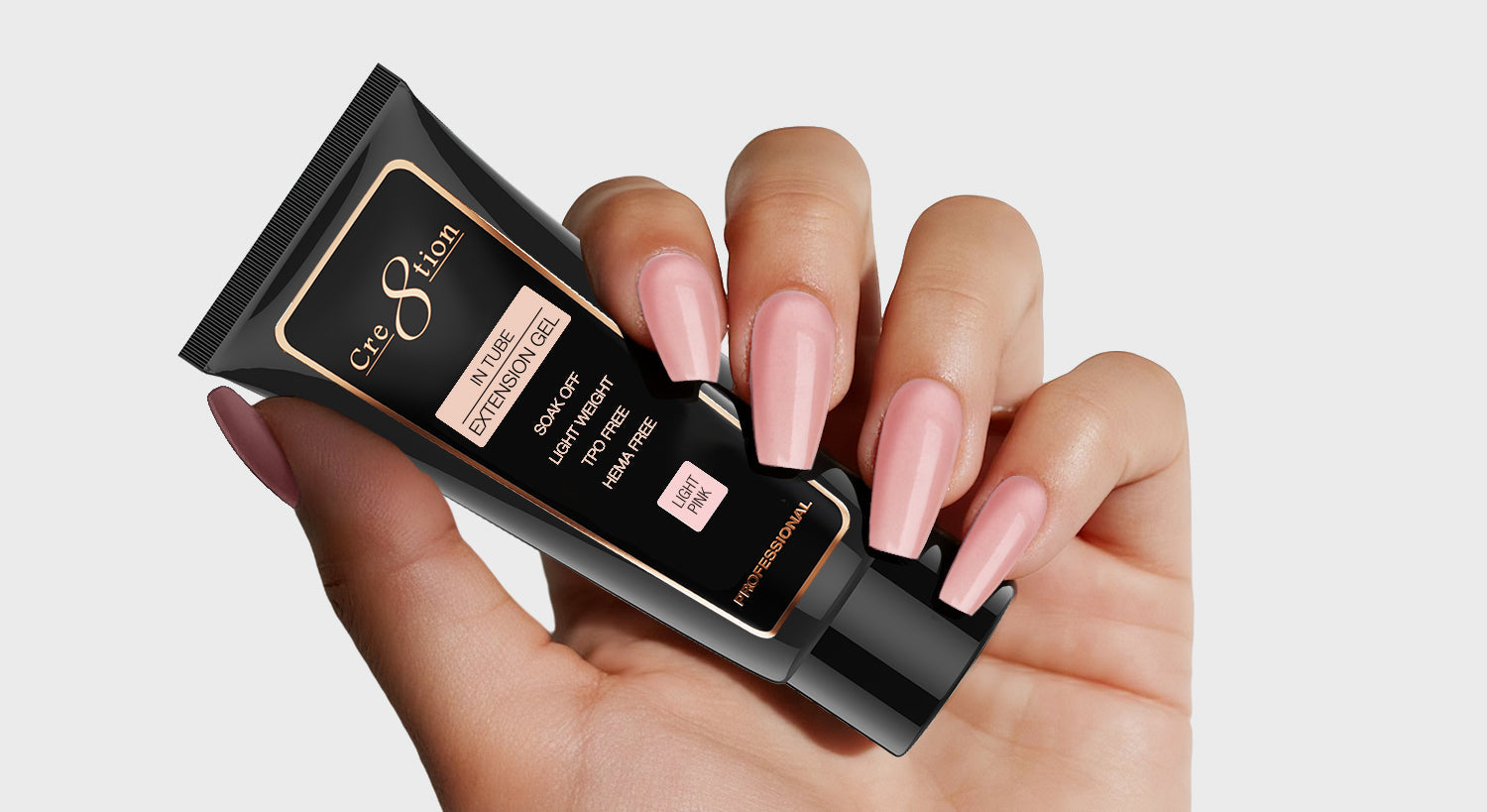 Cre8tion Poly Gel-Extension Gel In Tube 2oz - Transparent Light Pink